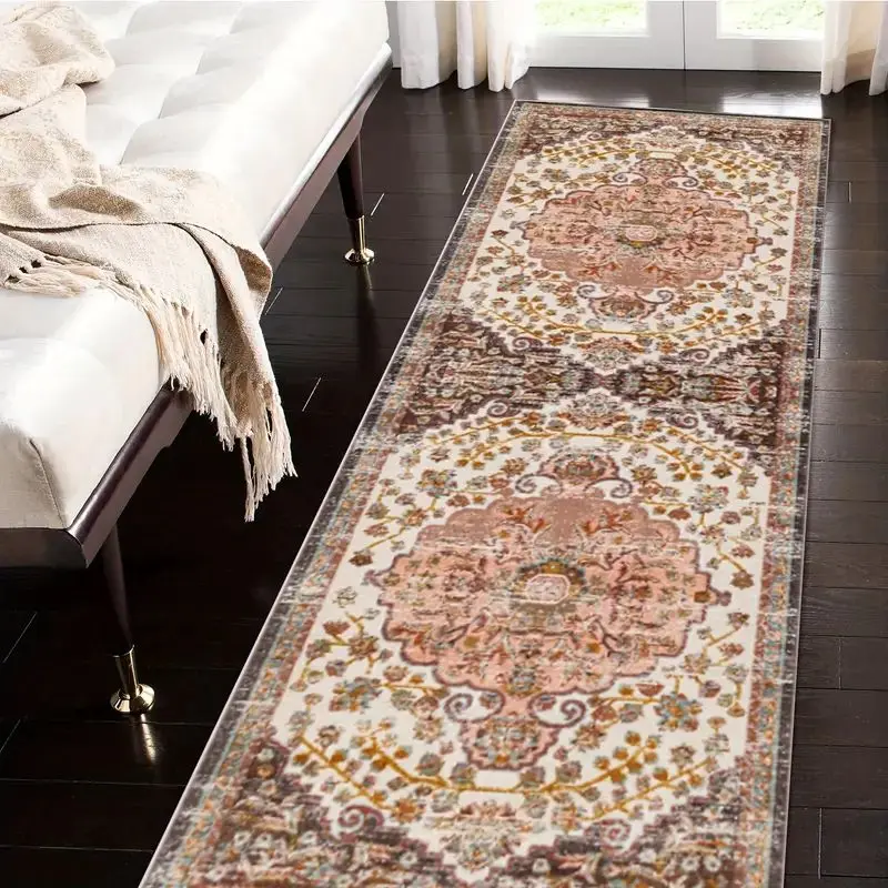 VIKAMA Bohemian Corridor Geometric Pattern Carpet Entrance Slippery Mat For Hallway Long Carpet For Staircase Home Decoration