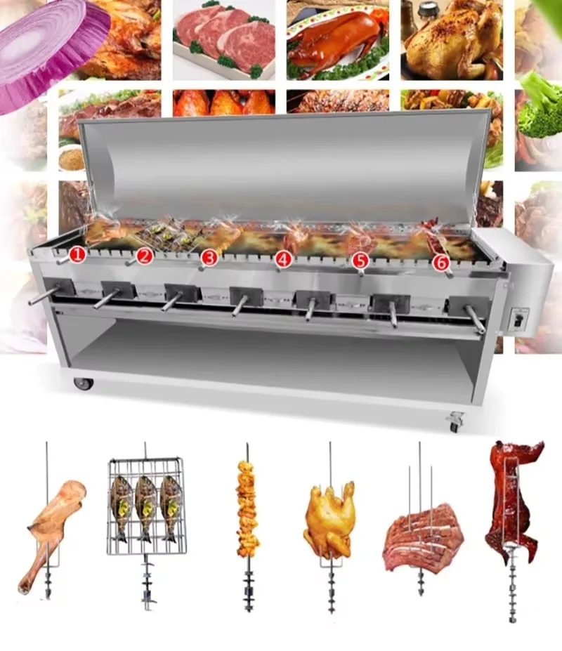Airo Customized Stainless Steel Charcoal Barbecue Meat Mutton Chicken Fish Pig Roast Kebab Charcoal BBQ