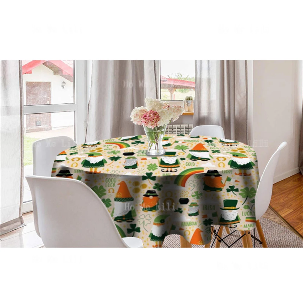 A Commemoration Of The Irish Patron Saint Saint Patrick's Holiday And Halloween Creative Design Witch Hat White Beard Tablecloth