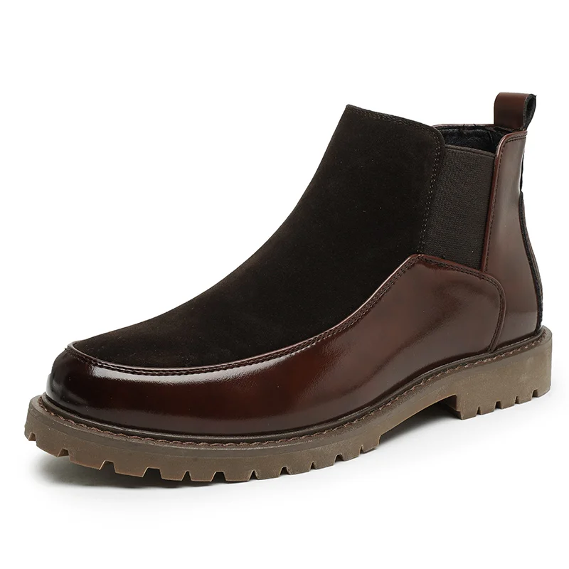 

COZOK winter New men's Chelsea boot Fashionable minimalist British style Outdoor leisure business party Daily office dress Brown