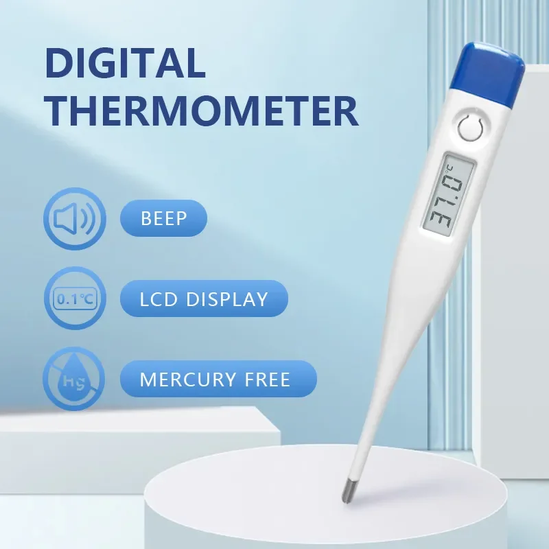 1 PC Digital Thermometer Good Quality Clinical Oral Underarm Rectal Test Baby Adult Fever Temperature Basal Rigid Tip Termometer