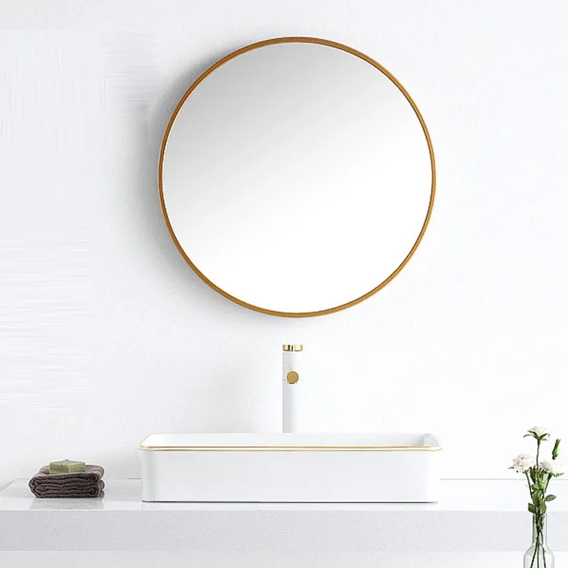 European style art basin on stage, rectangular ceramic basin, thin edge washbasin, washbasin, fashionable colored gold washbasin