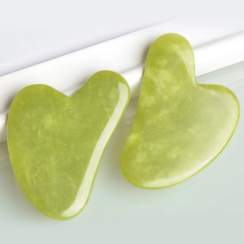 1 unidad de herramienta de masaje de tablero Gua Sha de SPA para el cuidado del cuerpo de Jade Facial Guasha Natural