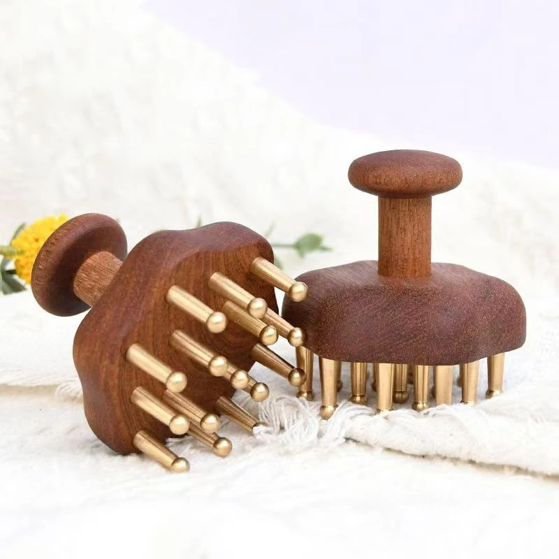 

Multi-Functional Wooden Therapy Massage Comb Scalp Head Massager Natural Wood Circular Tooth Guasha Scraping Body Massager