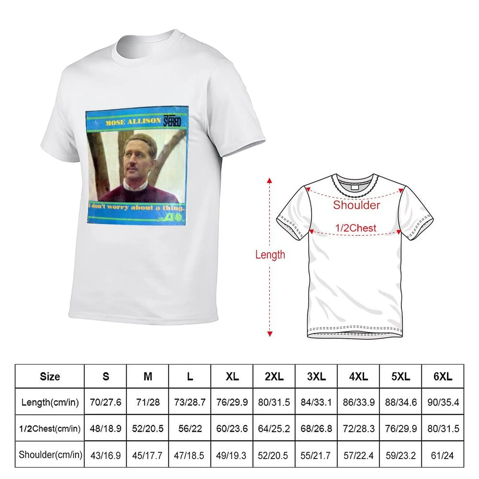 Mose Allison, I Don't Worry About A Thing, jazz, blues, piano T-Shirt boys whites funny costumes slim fit t shirts for men