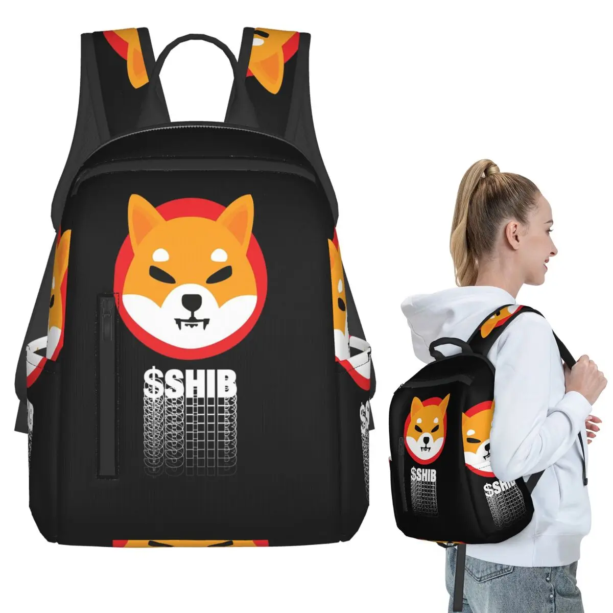 $Shib Shiba Inu Coin Fomo Crypto Memecoin Shibacoin To The Moon Backpack Student BookBag Boys Girls School Bag Laptop Shoulder