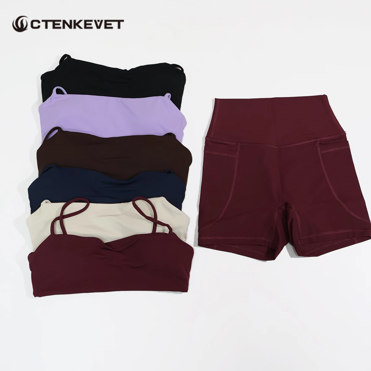 

Женский быстросохнущий комплект для фитнеса Ctenkevet: спортивный бюстгальтер с топом и шортами для йоги и тренировок, одежда для активных женщин