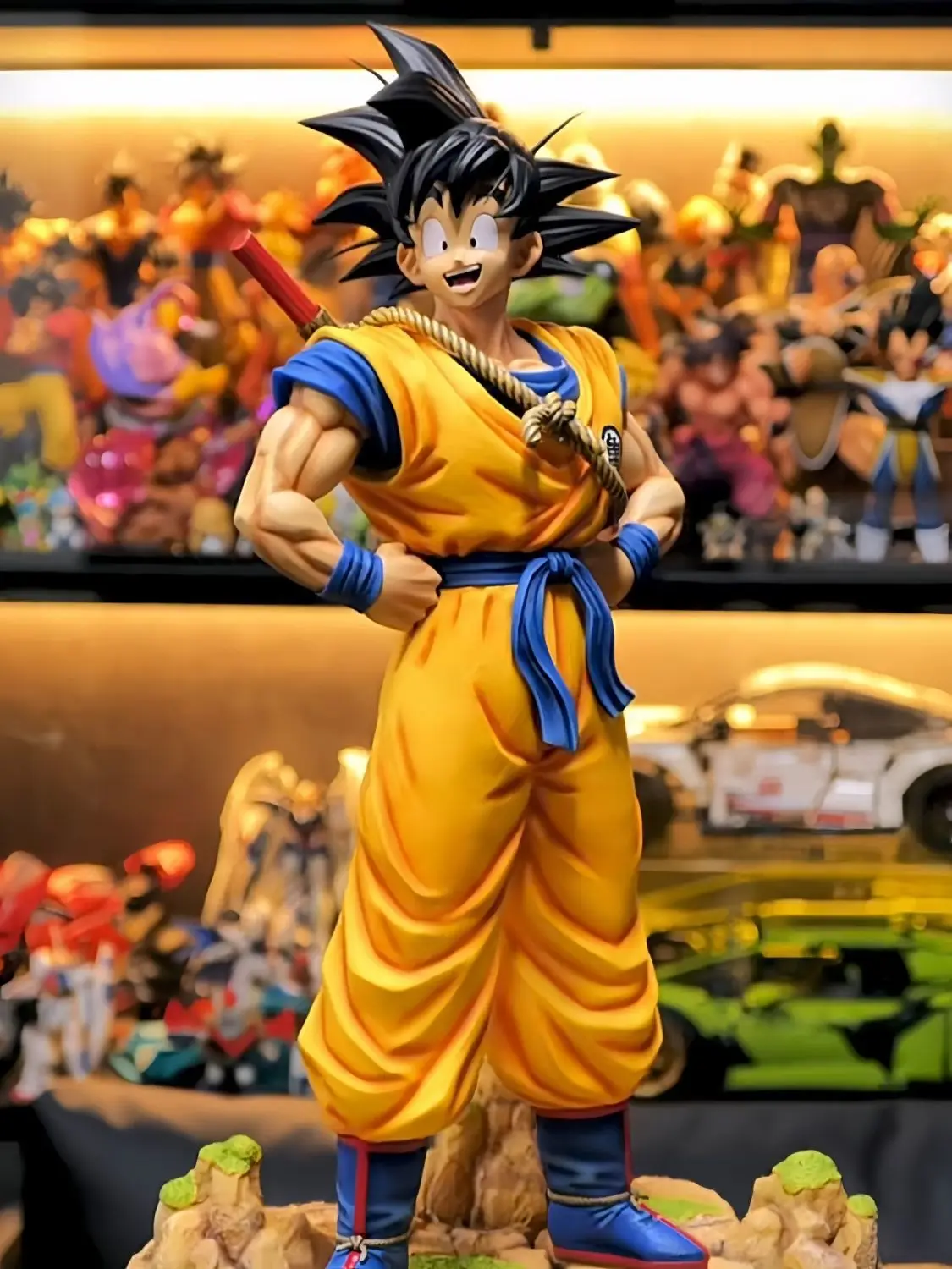 Dragon Ball Goku Dream Version 30 cm figurine Statue-Pose debout avec Base de poteau arrière Anime décoration de bureau cadeaux de noël