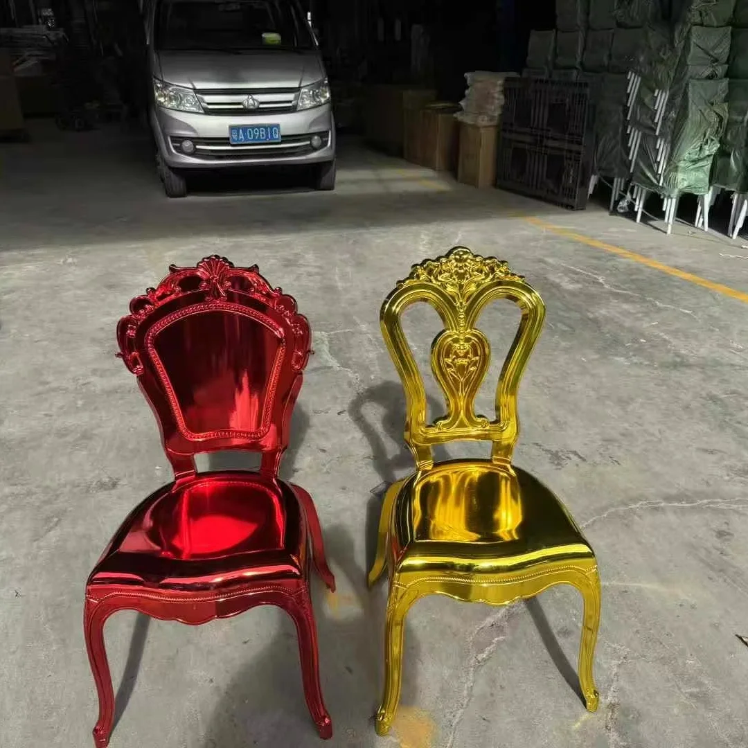 ￥%Modern Napoleon Chair Resin Plastic Acryl Electroplate Portable Dining Chairs Restaurant Bar Hotel Bedroom School Park Outdoor