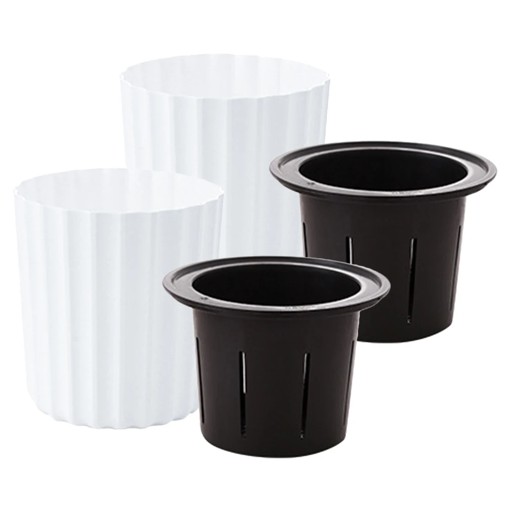 

2pcs White Self-watering Flower Pots 180# Resin Planter for Balcony Office Desk Decorative Planters