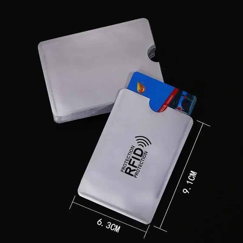 Men Anti Rfid Wallet Blocking Reader Lock Bank Card Holder Id Bank Card Case Protection Metal Credit NFC Holder Aluminium 6*9cm