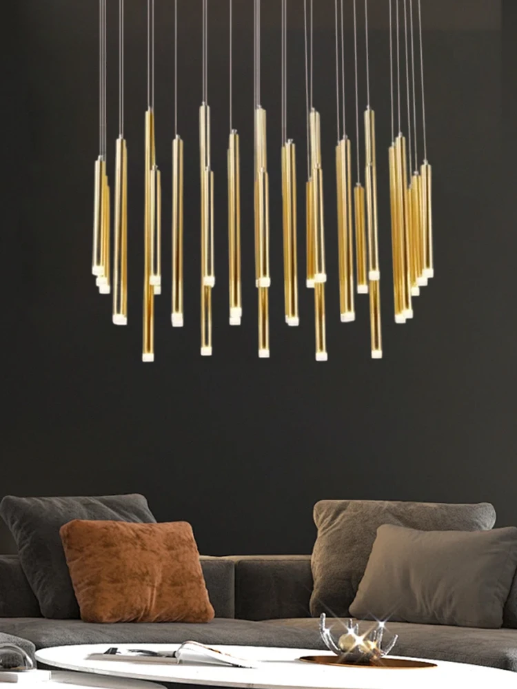

Scandinavian minimalist style linear lamp hanging tubes suspension chandeliers for loft Dining room home decorations lights