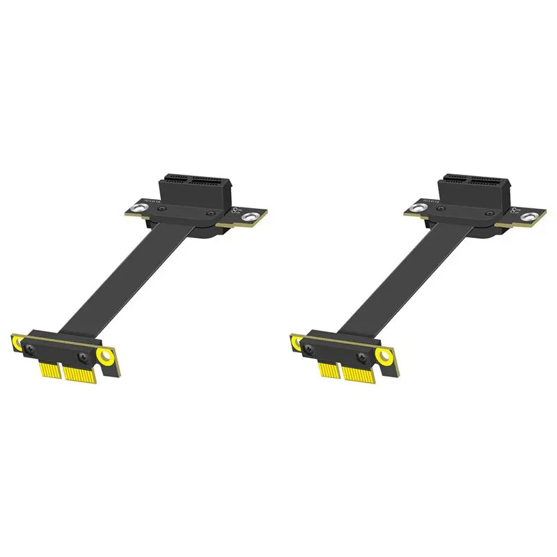 2Pcs PCIE 1X Extension Cable 90 Degree, PCI-Express 3.0 1X Male To Female Riser Cable PCI-E 1X Extender Adapter 10Cm