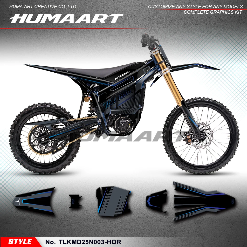 

HUMAART Racing Graphics Motorcycle Stickers for TALARIA KOMODO Black, Decoration, Style No.TLKMD25N003-HOR