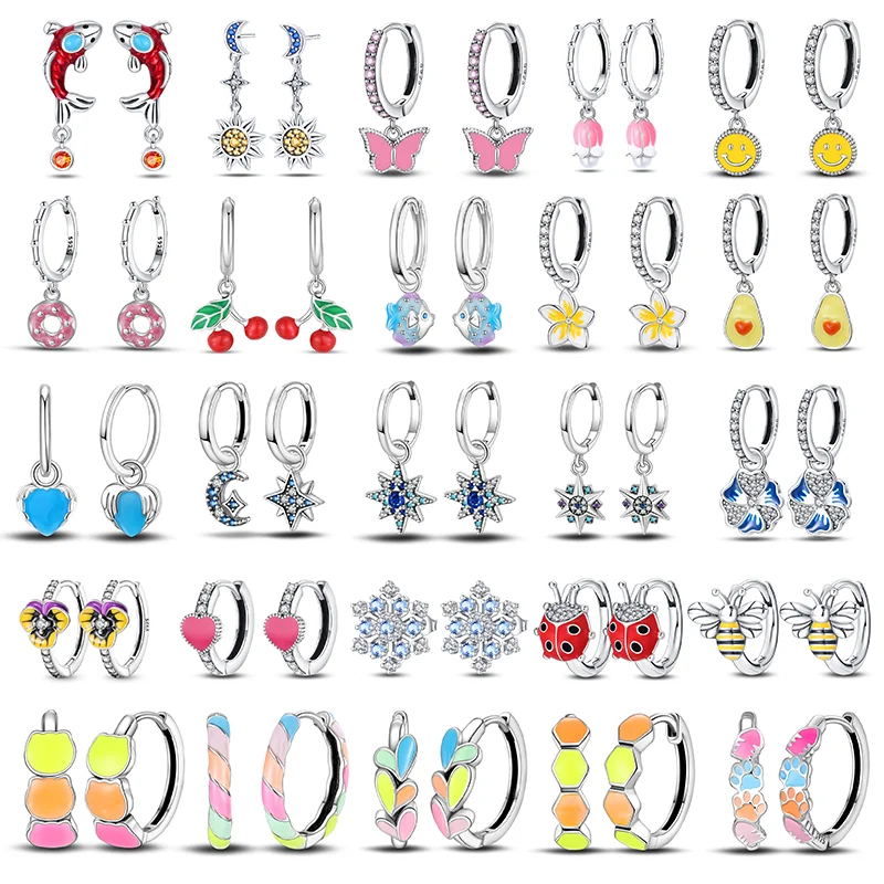 

12. 925 Sterling Silver Colorful Cute Cat Claw Heart Shaped Luminous Earrings For Women Fashion birthday Party Jewelry Gift