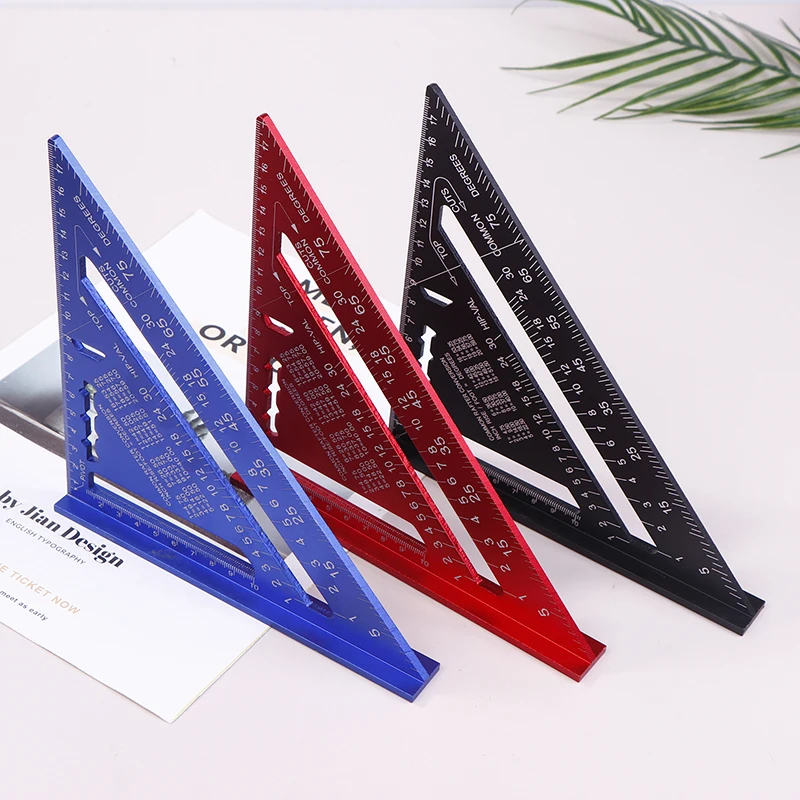 Professional Woodwork Tools 7-Inch Aluminum Alloy Triangle Ruler Gauge