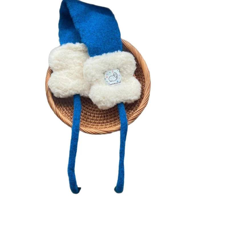 Koreanische, niedliche, gestrickte Ohrenwärmer mit Herbst- und Winter-Schnürverschlüssen, mehrfarbig, frostschutzbeschichtet, warmes Stirnband für Damen. – Detail 10