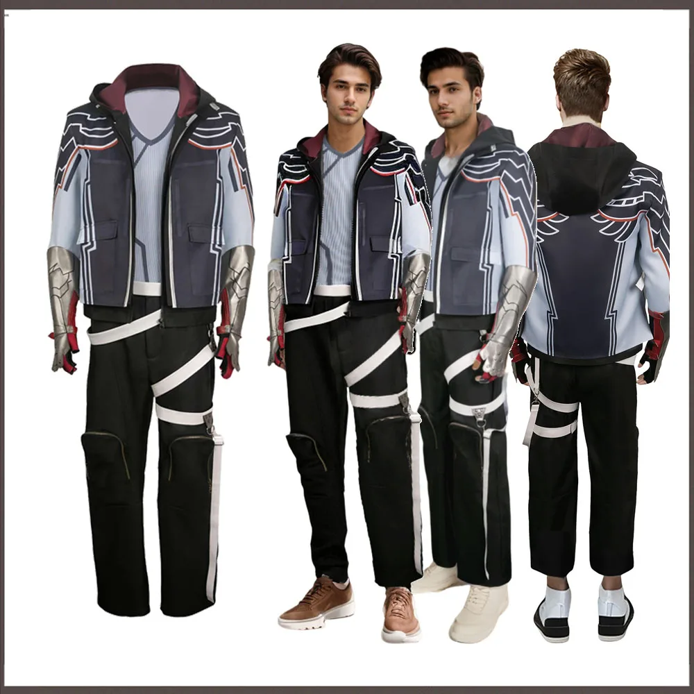 Adult Men Jin Kazuma Cosplay Fantasia Costume Game Tekken 8 Disguise  Jacket Pants Outfits Halloween Party Clothes