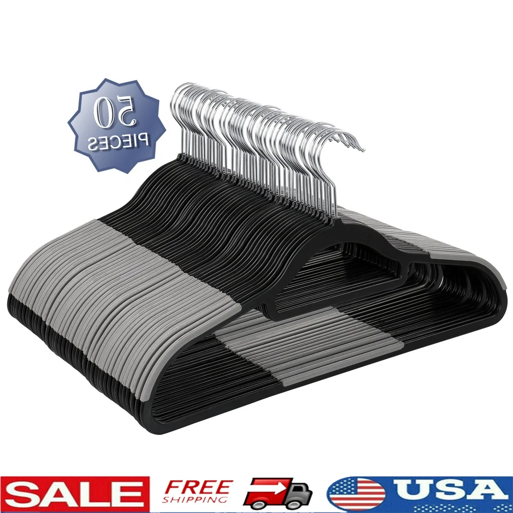 

50-компонентные пластиковые нескользящие вешалки с поворотным крючком, аксессуар, штаны с резиновым покрытием, шарфы, галстуки, организация шкафа