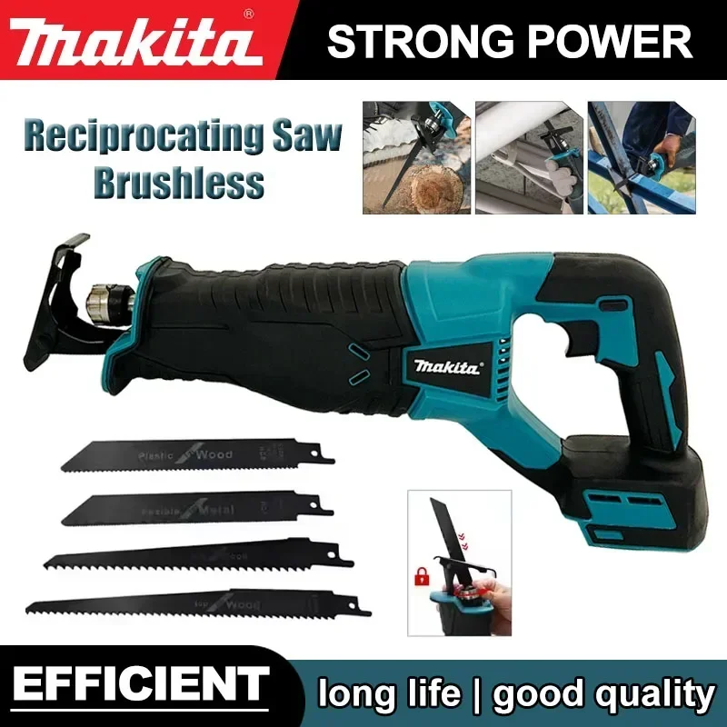 

Электрическая сабельная пила Makita XRJ04Z 18В для резки дерева, металла, ПВХ-труб, с регулируемой скоростью и сменными лезвиями
