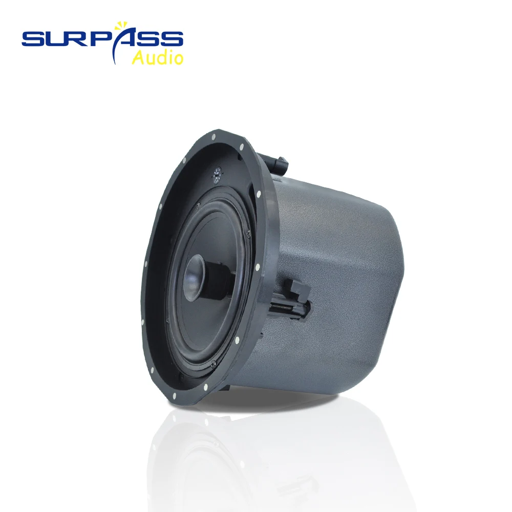 8Inch High-end Coaxial Recessed Speaker Passive In-ceiling Speaker 100V/70V/16Ohm Powerful PA Sound System for Supermarket Store