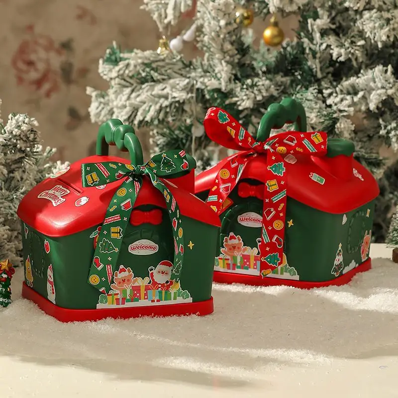 Christmas Eve Candy Storage Box, Multi-functional Gift Case, Kids Piggy Bank for Holiday Present Packing & Household Decoration