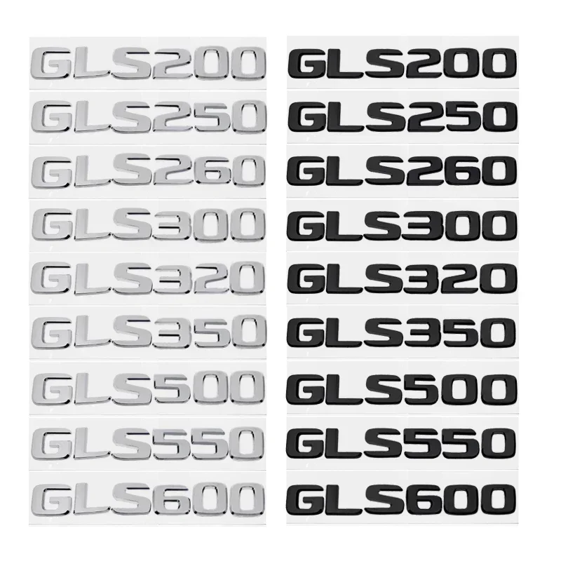 Car Body Trunk Letters Sticker for Mercedes Benz GLS200 GLS250 GLS260 GLS300 GLS320 GLS350 GLS500 GLS550 GLS600 Accessories