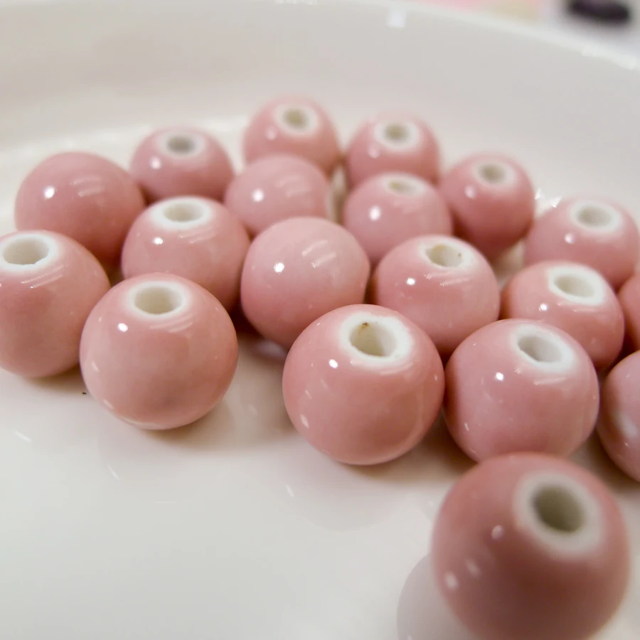 10# 40pcs Jingdezhen Ceramic Beads  Round  Not Silicone Porcelain Bead For Jewelry Making 10mm  Beads #A306C