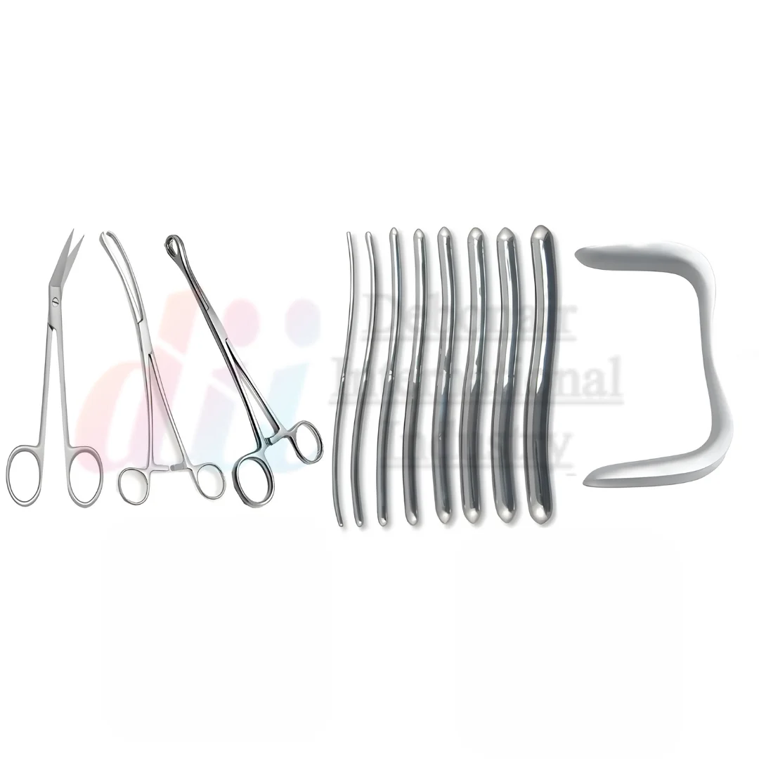 21 Piece Dilation and Curettage (D&C) Instruments Set - Premium Stainless Steel Gynecology Surgical Instruments Set #Medical