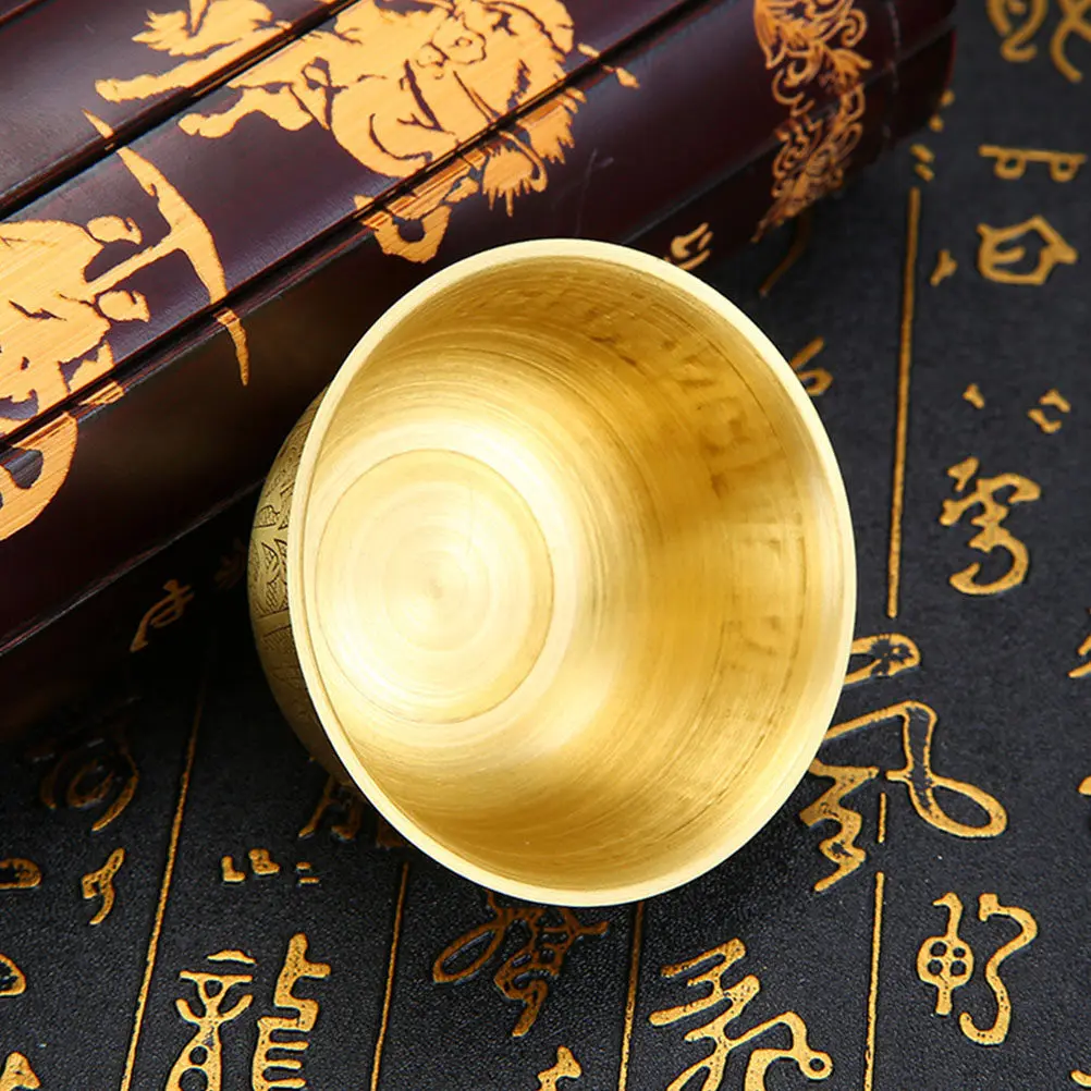 3Pcs Brass Water Offering Bowls for Temple Home Buddhist Rituals Smooth Surface Storage Bowl Candy Snack Container Meditation