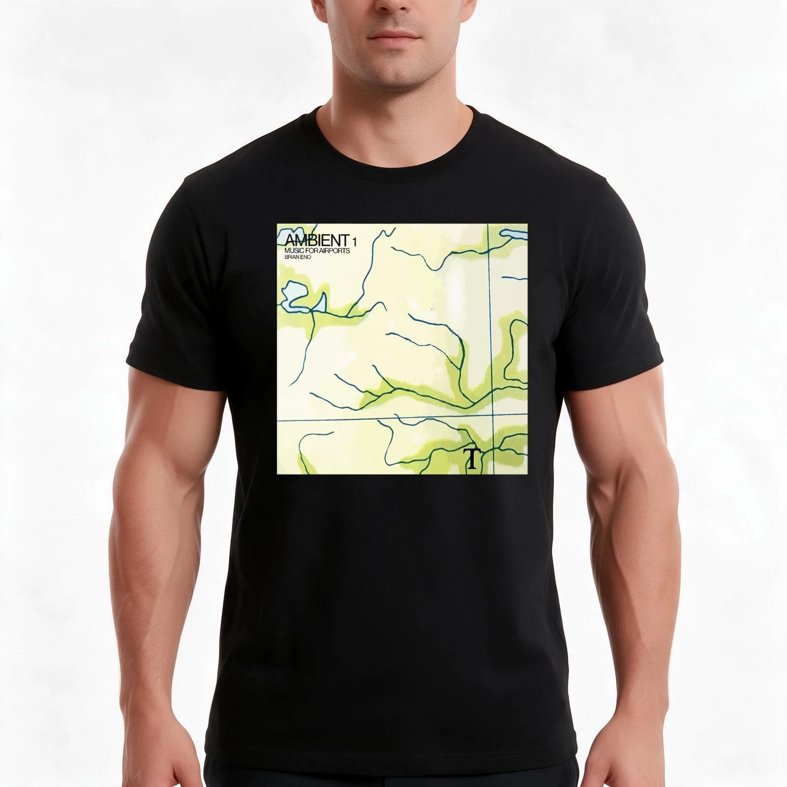 Ambient 1, Music For Airports T-Shirt, Summer Casual Cotton Tee, Oversized Streetwear Tops, Vintage Graphic Print, 100% Cotton