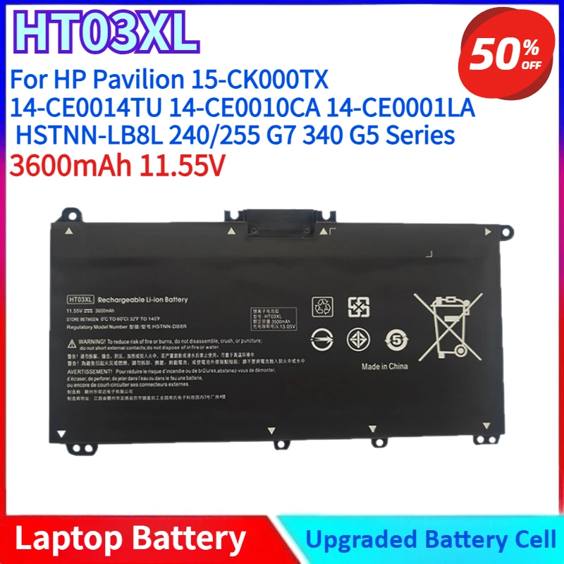 

New Laptop Battery HT03XL for HP Pavilion 15-CK000TX 14-CE0014TU 14-CE0010CA 14-CE0001LA HSTNN-LB8L 240/255 G7 340 G5 Series