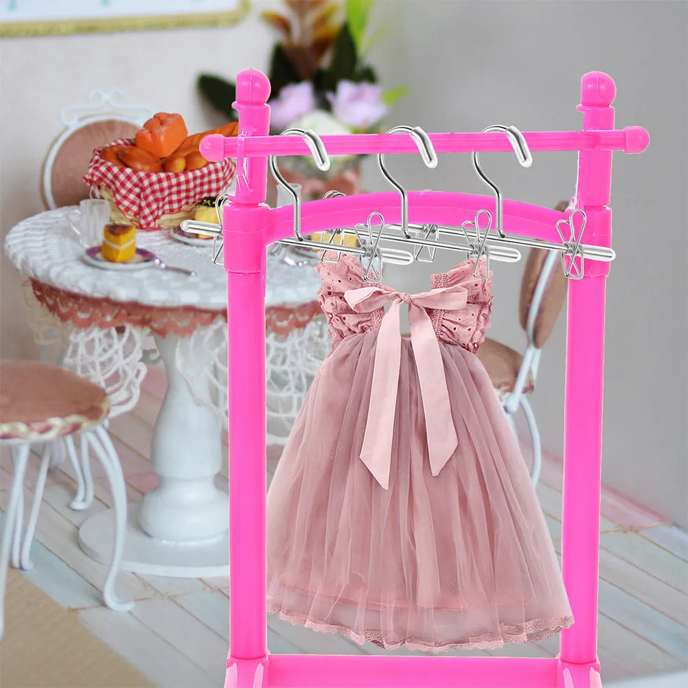 

8Pcs Mini Metal Clothes Hangers Clothes Rack Organizer Wardrobe Storage Wire Stand Outfit Holder Coat Hanger