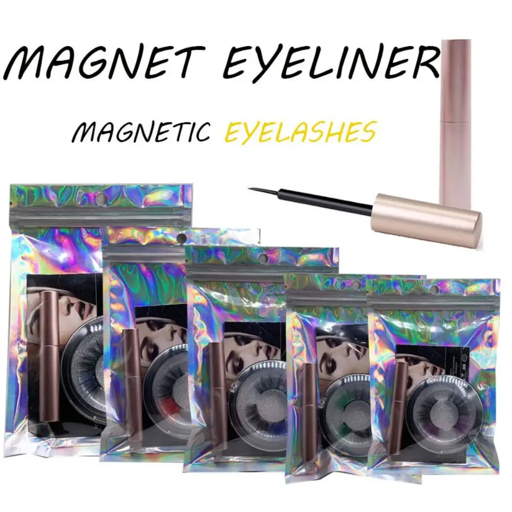 Hand-made Hand-made Magnetic Eyelash Reusable Natural 5D Mink Lashes Colored Fluffy False Eye Lashes Stage