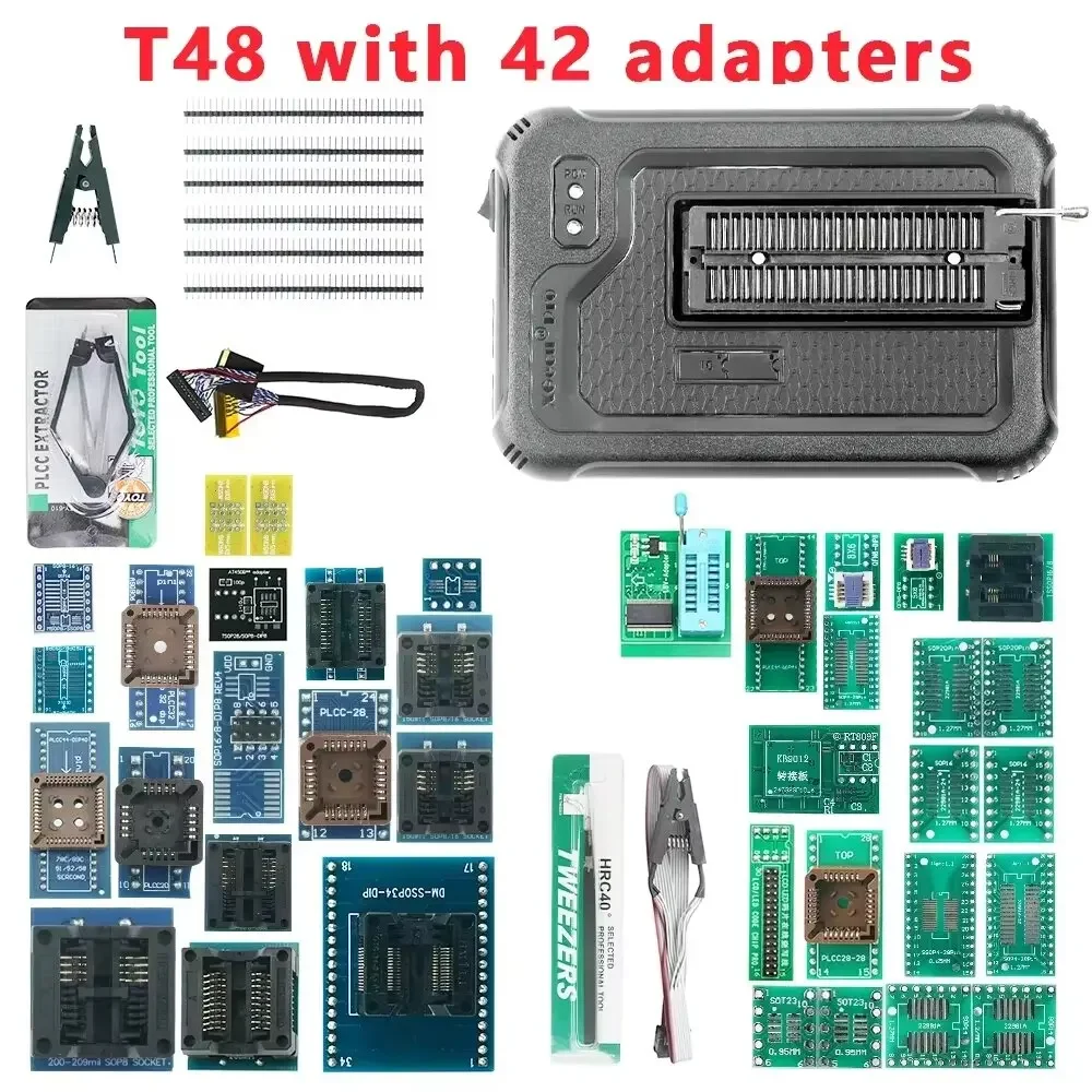 

100% Original XGECU T48 TL866 Programmer V12.01 Support 31000+ ICs for SPI/Nor/NAND Flash/EMMC BGA/TSOP/SOP/PLCC With 42 Adapter
