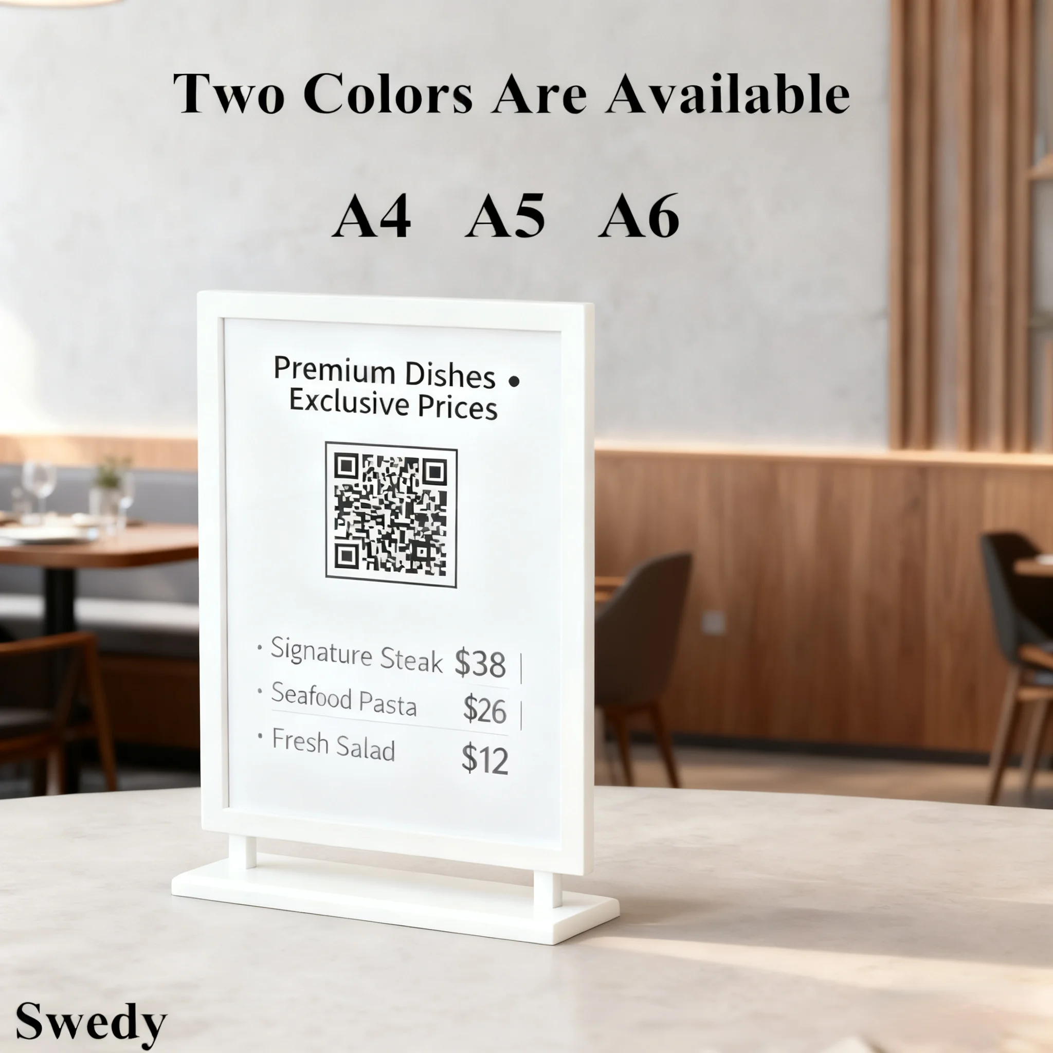 A6 105x148mm Double Sided Acrylic Poster Menu Price Holder QR Code Board Restaurants Exhibition Table Plastic Sign Holder Stand