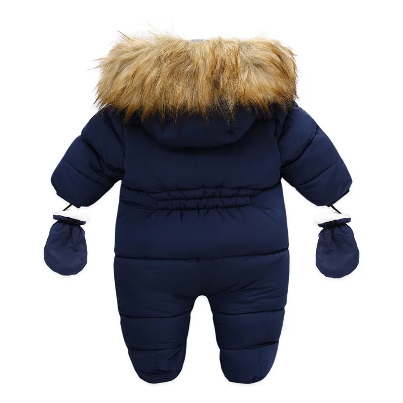 -30 Degree Baby Boy Winter Jumpsuit Plus Velvet Warm Newborn Baby Overalls Infant Girl Snowsuit Toddler Romper Outerwear Coat