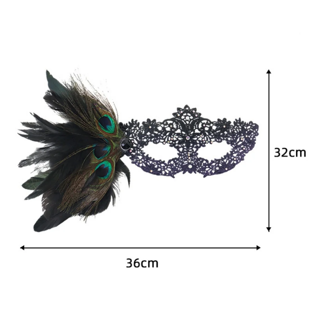 Farbverlauf Feder Gesichtsmaske mit Diamant Sexy Spitze Augenmaske Halloween Cosplay Party Diy Masken Maskerade Kopfbedeckung Requisiten