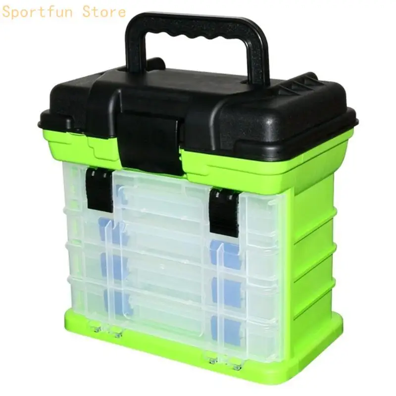 

Tackle Tool Organizers Case for Fishing Accessory, Fishing Tackle Storage Box with Handle, 4 Layer Fishing Tackle Box X7JD