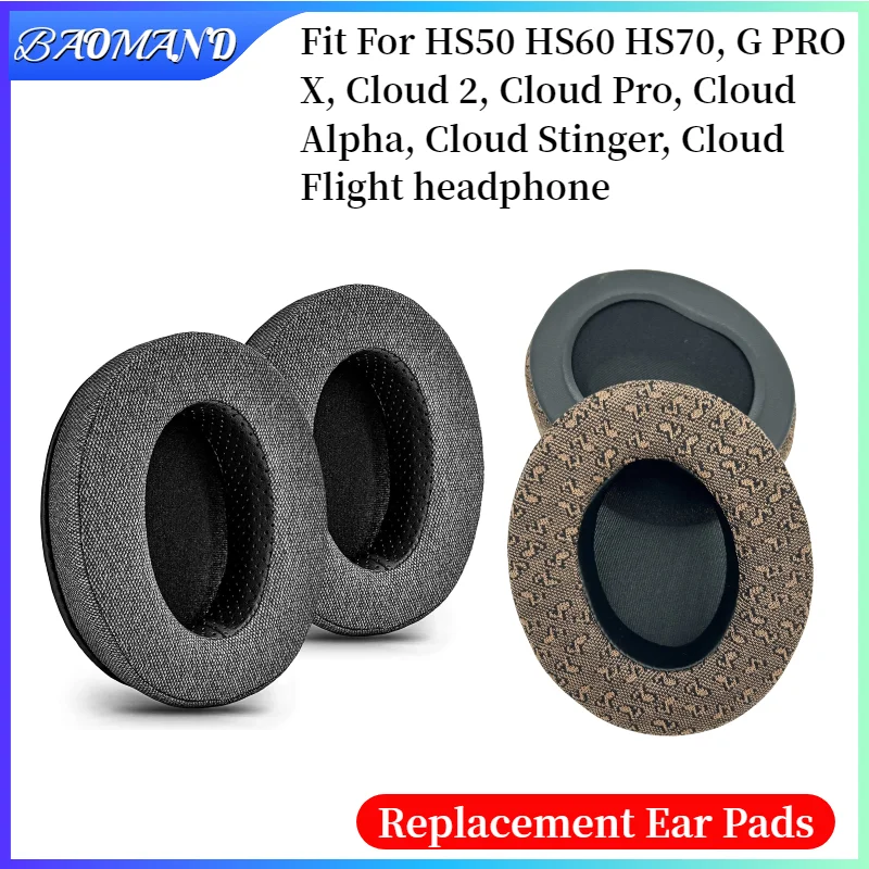 

Ear Pads Cushions for HS50 HS60 HS70, G PRO X, Cloud 2, Cloud Pro, for Cloud Alpha Headphone Soft Memory Foam Pads