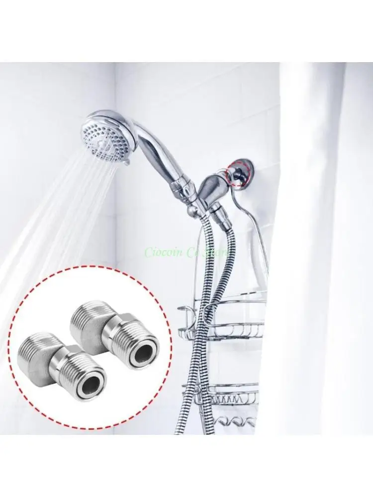 

X90F Набор из 2 прочных соединителей для душевых кронштейнов из нержавеющей стали, поворотный на 360 градусов аксессуар для и