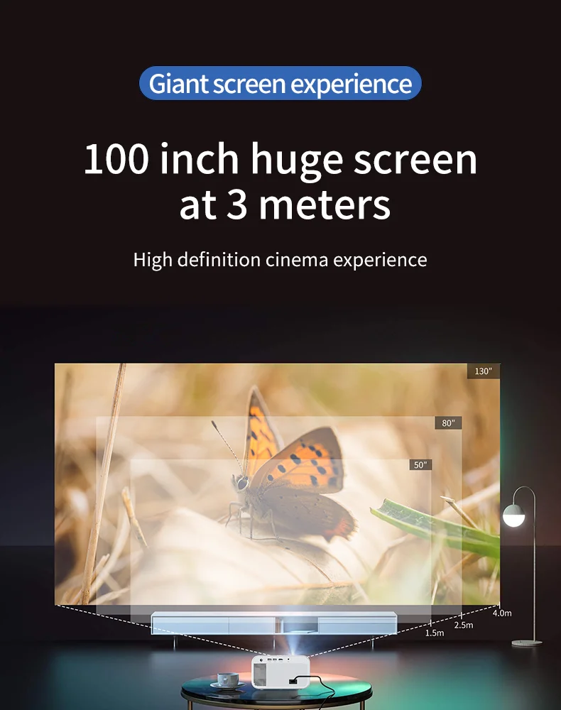 ZXY Factory Mini Video Led Projector 4k CY900 1080p Smart Android