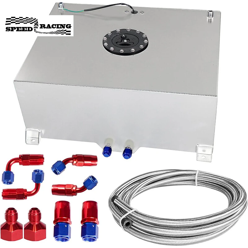 

PRO_181 20 Gallon Fuel Cell 80L Gas Tank with Level Sender & 6AN 12FT Fuel Line Kit for hot rod for street racing for track cars