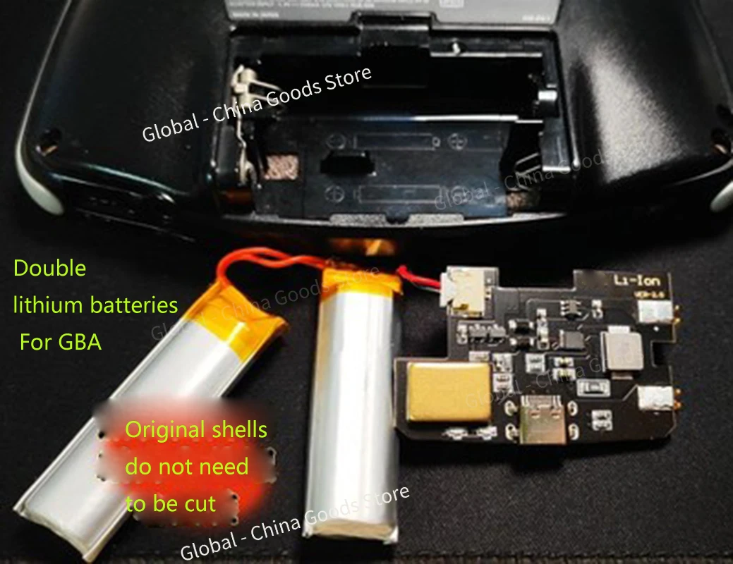 Rechargeable Battery Module 1800mAH Li-ion USB-C For Game Boy Advance Universal Lithium Battery Mod For GBA Highlight