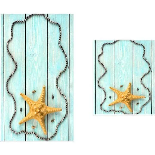 Land Of dowry Starfish 2'li Bath Mat Pad