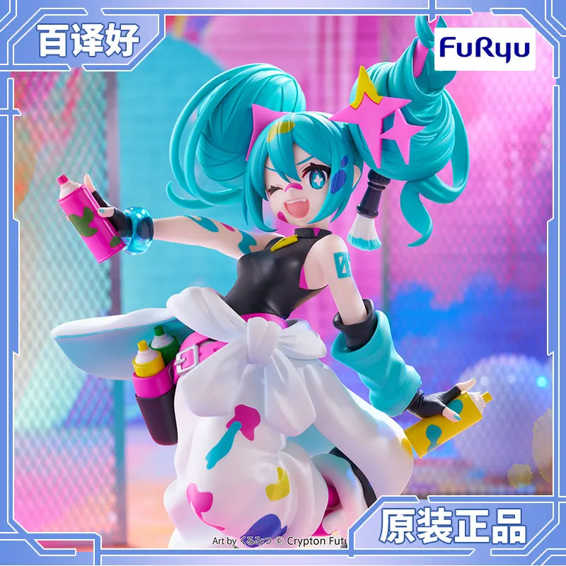 

FuRyu Hatsune Miku Trio Try iT TTI Graffiti Girl Painting Version Figure Official Figure Anime Collectible Desktop Display Gift