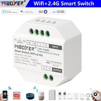 Miboxer Wifi+2.4G Smart Switch WL-SW1 RF Push Dimmer Controller App/Voice/Remote Control AC100-240V for LED Light/Plug/Fan