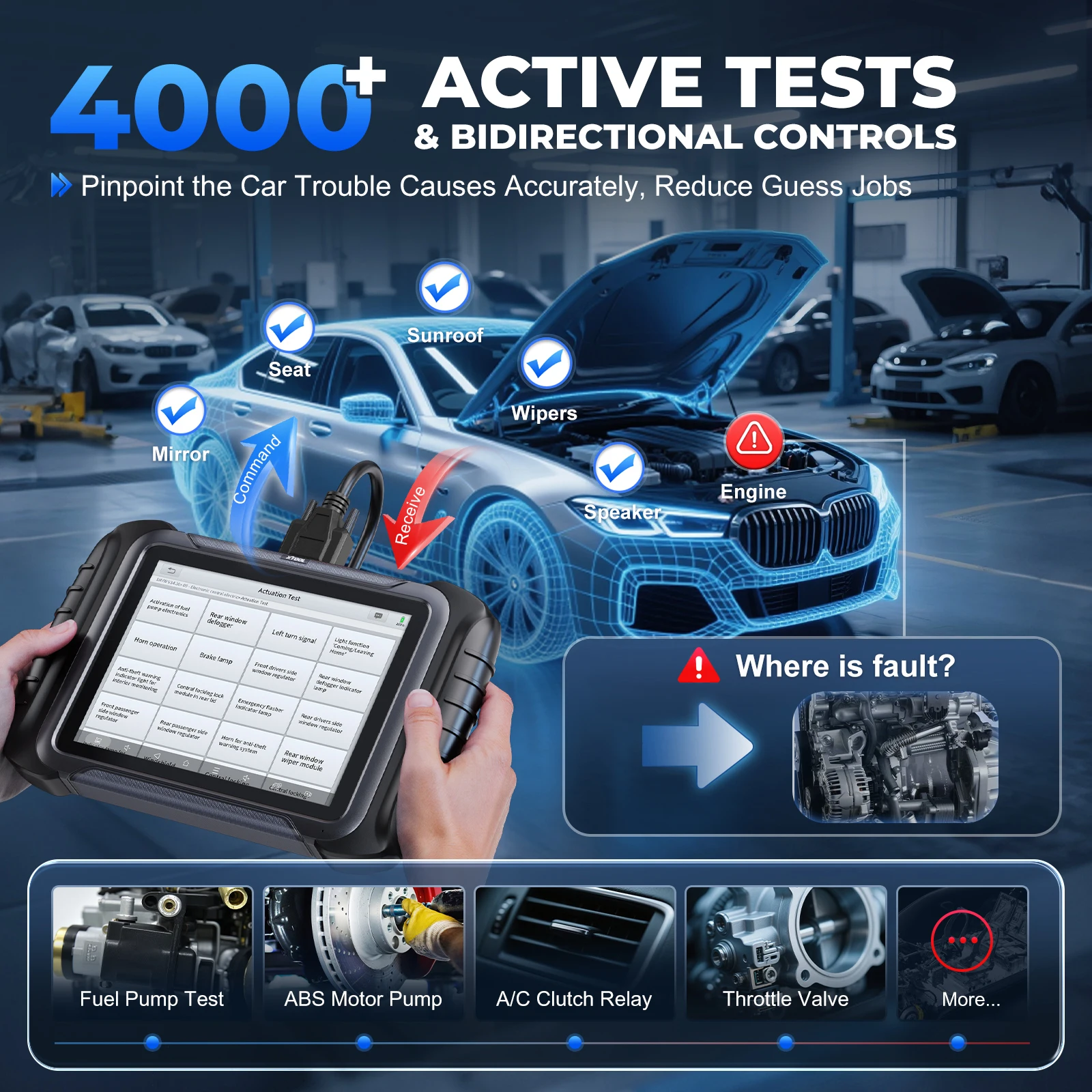 Afbeelding 6: 2026 XTOOL D8S OBD2 Scanner AI-geassisteerd diagnosetool met topologische mapping, bidirectionele scanner, volledige systeemdiagnose, 42+ resets, actieve test, sleutelprogrammering, ECU-codering, PMI voor Ford CANFD DoIP, 3 jaar gratis update