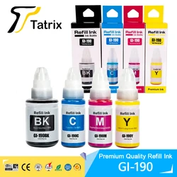 Tatrix GI190 GI-190 GI 190 Premium Compatible Color Water Based Bottle Refill Ink Tintas For Canon Pixma G2110 G3110 Printer