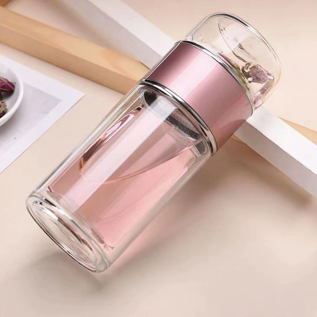 500ML Tea Water Bottle High Borosilicate Glass Double Layer Tea Water Cup Infuser Tumbler Drinkware Water Bottle With Tea Filter